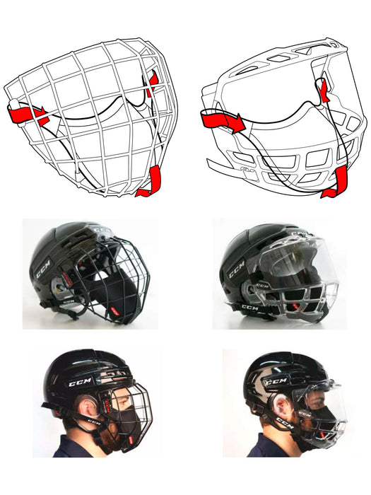 CCM Game On Hockey Face Mask - Player-Cage/Full Shield